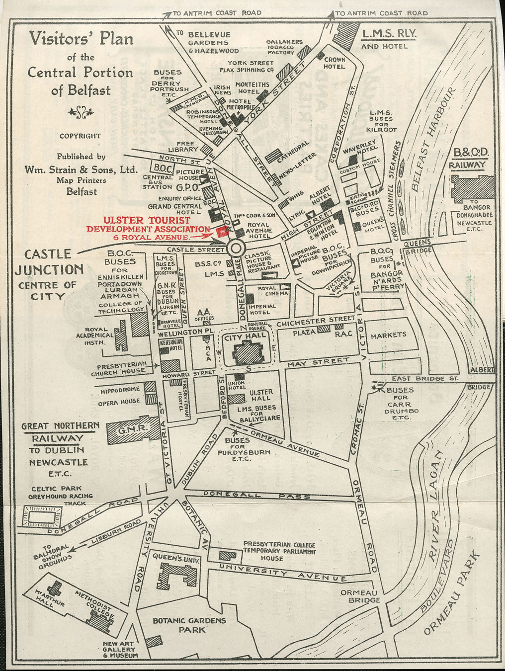 Map of Belfast c1930